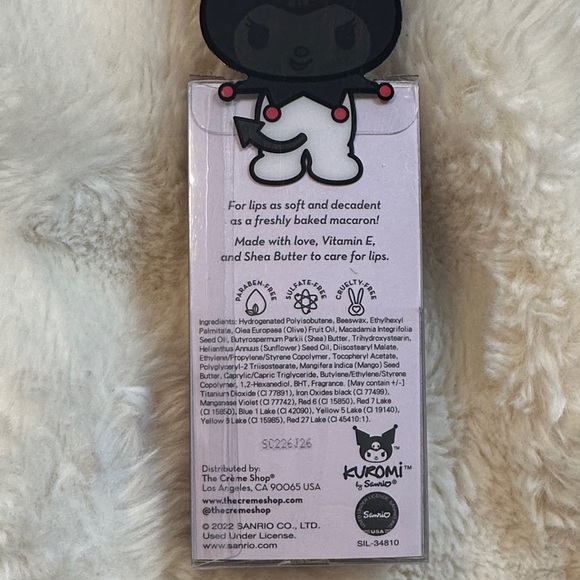 The Crème Shop x Kuromi Macaron Lip Balm - Limited Edition Black - Picture 2 of 4